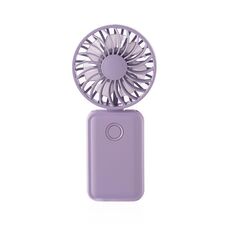 F458 Mini ventilatore portatile pieghevole regolabile a 3 velocità con corda per il collo estivo (viola)