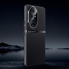 Per Honor 200 Pro Custodia per telefono antiurto all-inclusive in pelle liscia galvanica (nera)