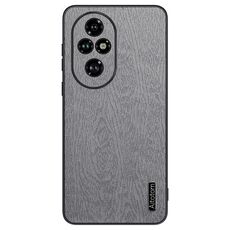 Custodia per telefono antiurto in pelle corteccia di albero per Honor 200 Pro (bianca)