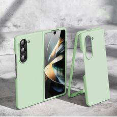 Per Samsung Galaxy Z Fold6 5G Custodia per telefono antiurto pieghevole con sensazione di pelle (verde menta)