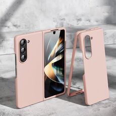 Per Samsung Galaxy Z Fold6 5G Custodia per telefono antiurto pieghevole con sensazione di pelle (rosa)