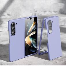 Per Samsung Galaxy Z Fold6 5G Custodia per telefono antiurto pieghevole con sensazione di pelle (viola)