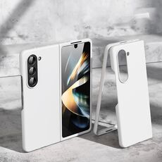 Per Samsung Galaxy Z Fold6 5G Custodia per telefono antiurto pieghevole con sensazione di pelle (bianca)