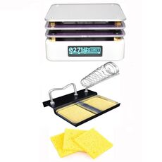 Mini display a LED da tavolo a temperatura costante per saldatura da 65 W, modello: con supporto + spugna pulita