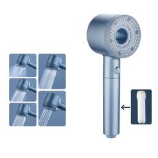 Soffione doccia portatile ad alta pressione con 5 modalità di getto Soffione doccia filtrato, specifiche: argento base