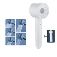 Soffione doccia portatile ad alta pressione con 5 modalità di spruzzo Soffione filtrato, specifiche: bianco base