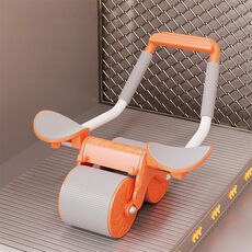Rullo addominale a rimbalzo automatico con supporto per il gomito e supporto per telefono cellulare, modello standard arancione