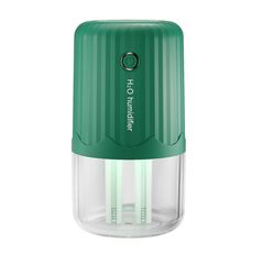 T06 Umidificatore d'aria a doppio spruzzo per uso domestico con luce notturna ad atmosfera di grande capacità, Colore: batteria verde