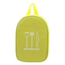 Utensili da cucina per campeggio all'aperto Borsa portaoggetti portatile Posate da picnic Forniture (verde)