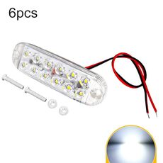 6 luci di segnalazione lampeggianti a LED a 12 perline per motociclette (luce bianca)