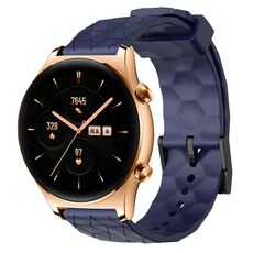 For Honor Watch GS 3 22mm Cinturino per orologio in silicone tinta unita con motivo a calcio (blu navy)