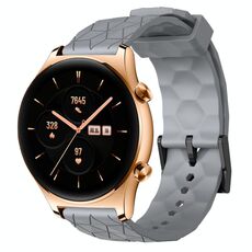 For Honor Watch GS 3 22mm Cinturino per orologio in silicone tinta unita con motivo a calcio (grigio)