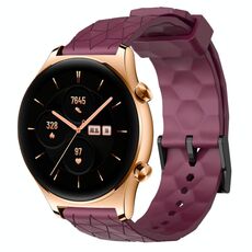 For Honor Watch GS 3 22mm Cinturino per orologio in silicone tinta unita con motivo a calcio (rosso vino)