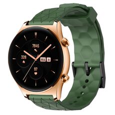 For Honor Watch GS 3 22mm Cinturino in silicone a tinta unita con motivo calcio (verde militare)