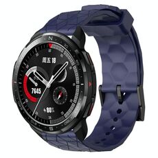 For Honor Watch GS Pro 22mm Cinturino per orologio in silicone tinta unita con motivo a calcio (blu navy)