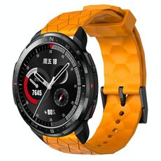 For Honor Watch GS Pro 22mm Cinturino per orologio in silicone tinta unita con motivo a calcio (giallo)