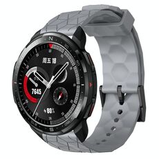 For Honor Watch GS Pro 22mm Cinturino per orologio in silicone tinta unita con motivo a calcio (grigio)