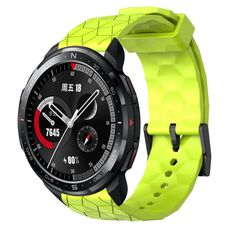 For Honor Watch GS Pro 22mm Cinturino per orologio in silicone tinta unita con motivo a calcio (verde lime)