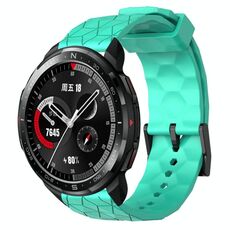 For Honor Watch GS Pro 22mm Cinturino per orologio in silicone tinta unita con motivo a calcio (verde acqua)