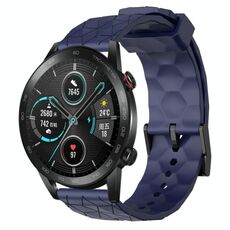 Per Honor Magic Watch 2 46mm 22mm Cinturino in silicone tinta unita con motivo a calcio (blu navy)
