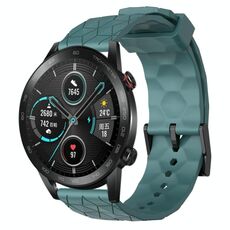 For Honor Magic Watch 2 46mm 22mm Cinturino per orologio in silicone tinta unita modello calcio (Rock Cyan)