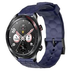 For Honor Watch Dream 22mm Cinturino per orologio in silicone tinta unita con motivo a calcio (blu navy)