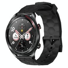 For Honor Watch Dream 22mm Cinturino per orologio in silicone tinta unita con motivo a calcio (nero)