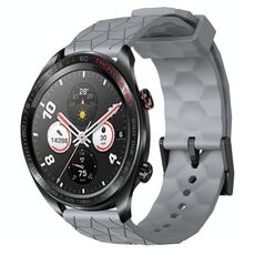 For Honor Watch Dream 22mm Cinturino per orologio in silicone tinta unita con motivo a calcio (grigio)