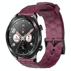 For Honor Watch Dream 22mm Cinturino per orologio in silicone tinta unita con motivo a calcio (rosso vino)