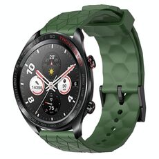 For Honor Watch Dream 22mm Cinturino per orologio in silicone tinta unita con motivo a calcio (verde militare)