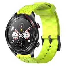 For Honor Watch Dream 22mm Cinturino per orologio in silicone tinta unita con motivo a calcio (verde lime)