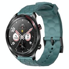 For Honor Watch Dream 22mm Cinturino per orologio in silicone tinta unita con motivo a calcio (Rock Cyan)