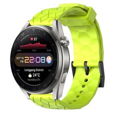 Per Huawei Watch 3 Pro Nuovo cinturino in silicone tinta unita da 22 mm con motivo a calcio (verde lime)