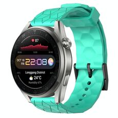 Per Huawei Watch 3 Pro Nuovo cinturino in silicone a tinta unita con motivo calcio da 22 mm (verde acqua)