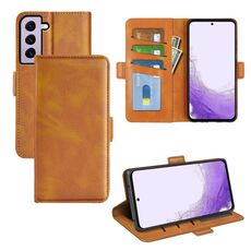 Per Samsung Galaxy S23 5G Custodia in pelle con fibbia magnetica a doppio lato (giallo)