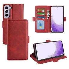 Per Samsung Galaxy S23 5G Custodia per telefono in pelle con fibbia magnetica a doppio lato (rosso)