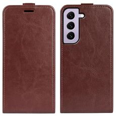 Per Samsung Galaxy S23 5G R64 Custodia per telefono in pelle a conchiglia verticale Texture (marrone)