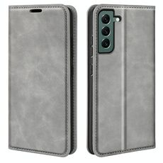 Per Samsung Galaxy S23+ 5G Custodia in pelle con ventosa magnetica retro-pelle (grigio)