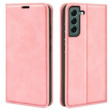 Per Samsung Galaxy S23+ 5G Custodia in pelle con ventosa magnetica retro-pelle (rosa)