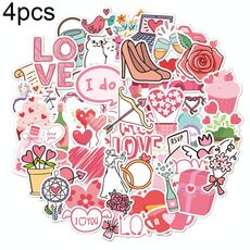 4 set Regali di San Valentino Adesivi decorativi Adesivo per tazza d'acqua impermeabile per cartoni animati, Spec: N14
