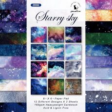 6 pollici 24 fogli Scrapbooking sfondo carta arte artigianato fatto a mano (cielo stellato dell'acquerello)