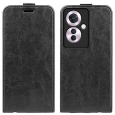 Per OPPO Reno11 F 5G R64 Custodia per cellulare in pelle con vibrazione verticale singola (nera)