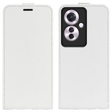 Per OPPO Reno11 F 5G R64 Custodia per telefono in pelle con vibrazione verticale singola texture (bianca)