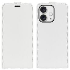 Custodia per telefono in pelle con vibrazione verticale singola per iPhone 16 Pro R64 (bianca)