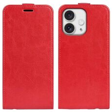 Custodia per telefono in pelle con vibrazione verticale singola per iPhone 16 Pro R64 (rossa)