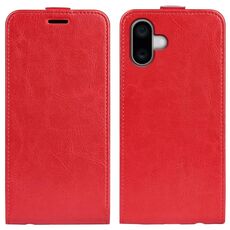 Per iPhone 16 Plus R64 Texture Custodia per telefono in pelle con flip verticale singolo (rosso)