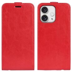 Custodia per telefono in pelle con vibrazione verticale singola per iPhone 16 Pro Max R64 (rossa)