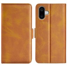 Per iPhone 16 Plus Custodia per telefono in pelle con chiusura orizzontale con fibbia magnetica su entrambi i lati (gialla)