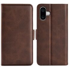 Per iPhone 16 Plus Custodia per cellulare in pelle con chiusura orizzontale con fibbia magnetica su entrambi i lati (marrone)