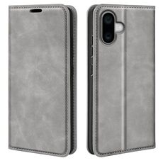 Per iPhone 16 Plus Custodia per telefono in pelle con aspirazione magnetica retro-skin (grigia)